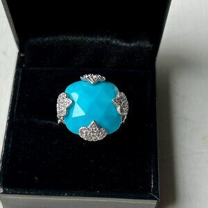 Judith Ripka Turquoise & Topaz Cocktail Ring